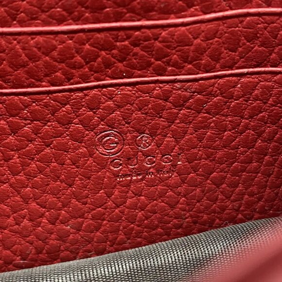 GUCCI Interlocking Wallet On Chain Red Leather Shoulder Bag 470-020725 - Picture 11 of 12